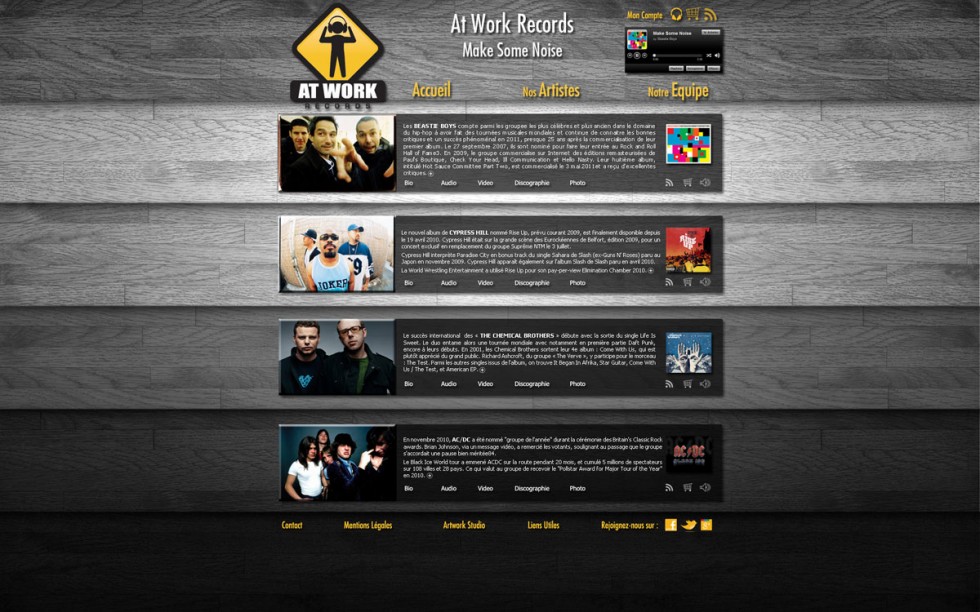 At Work Records – Travaux IMM Infographie Webdesign